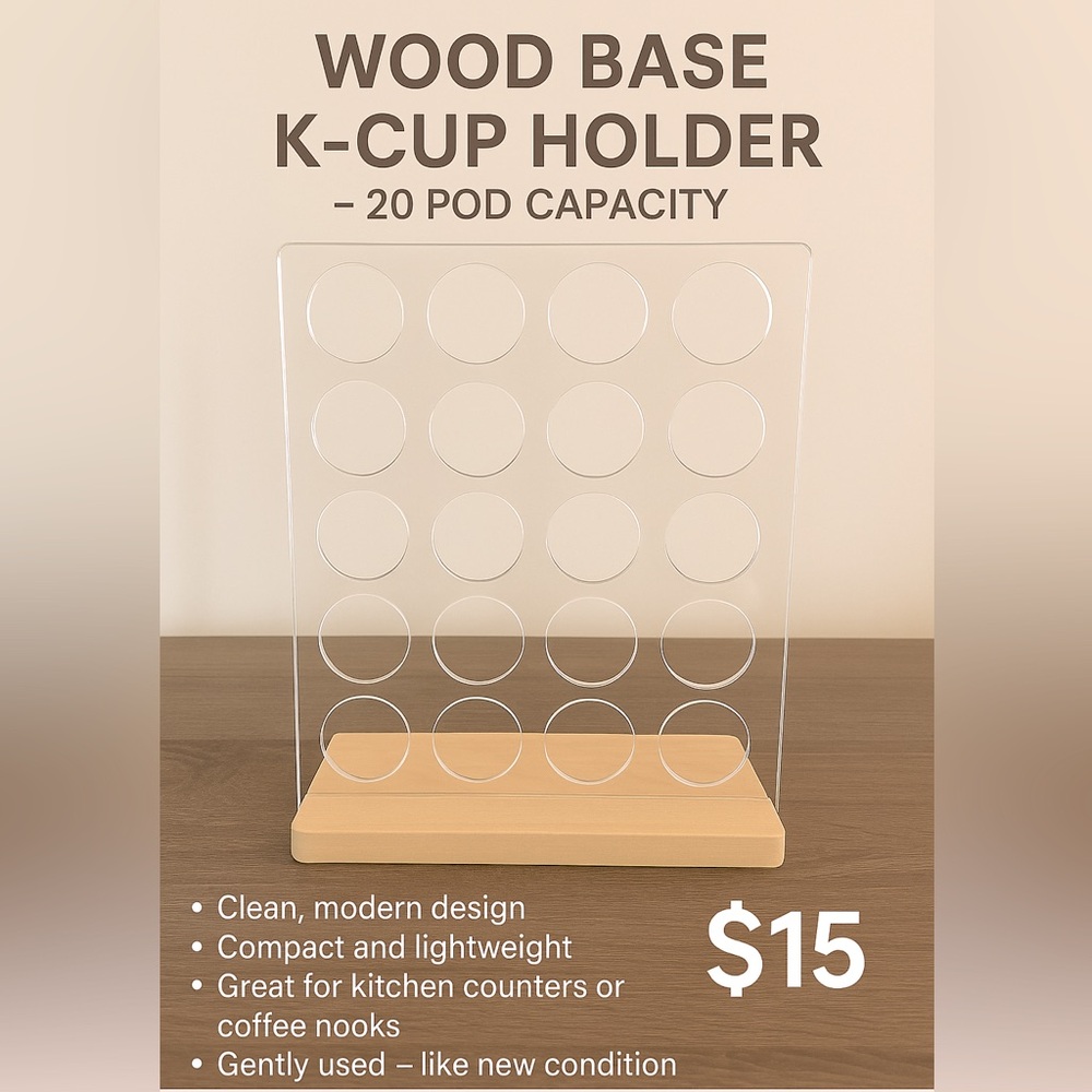 Wood Base K-Cup Holder